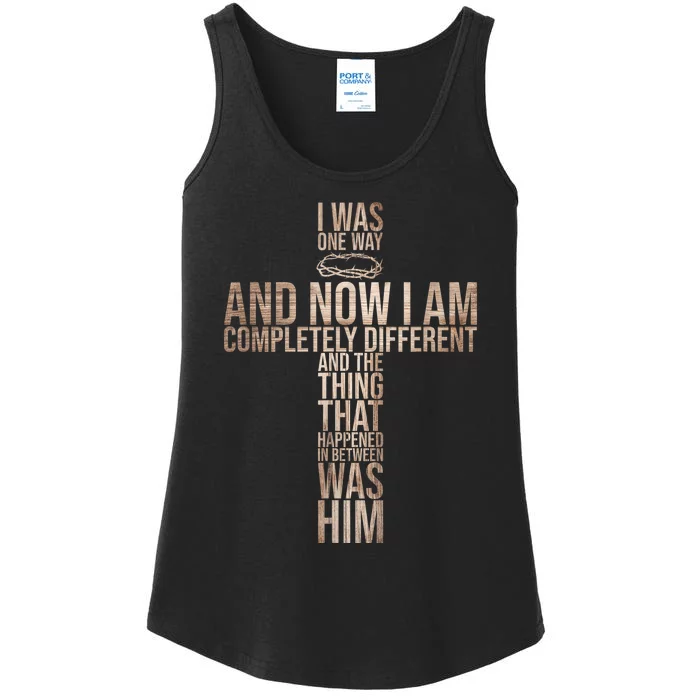 Christian I Was One Way And Now I Am Completely Different Ladies Essential Tank