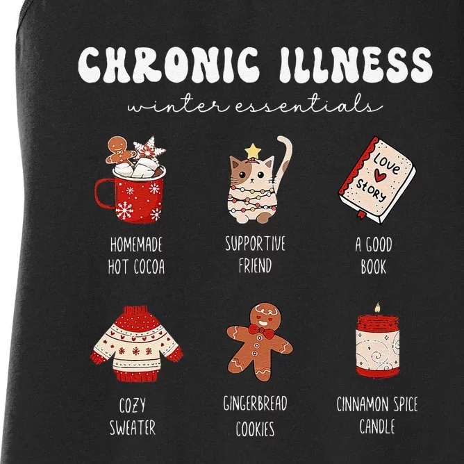 Chronic Illness Warrior Invisible Illness Christmas Support Women's Racerback Tank