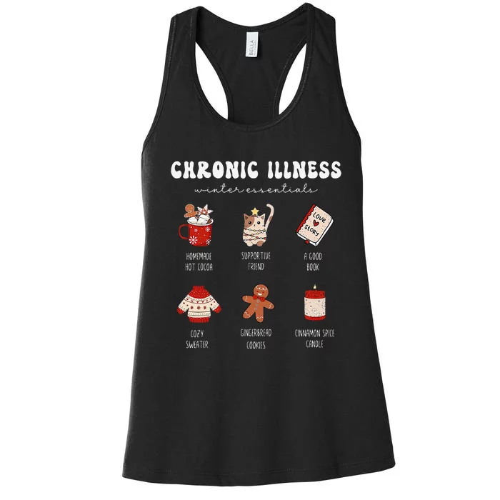 Chronic Illness Warrior Invisible Illness Christmas Support Women's Racerback Tank