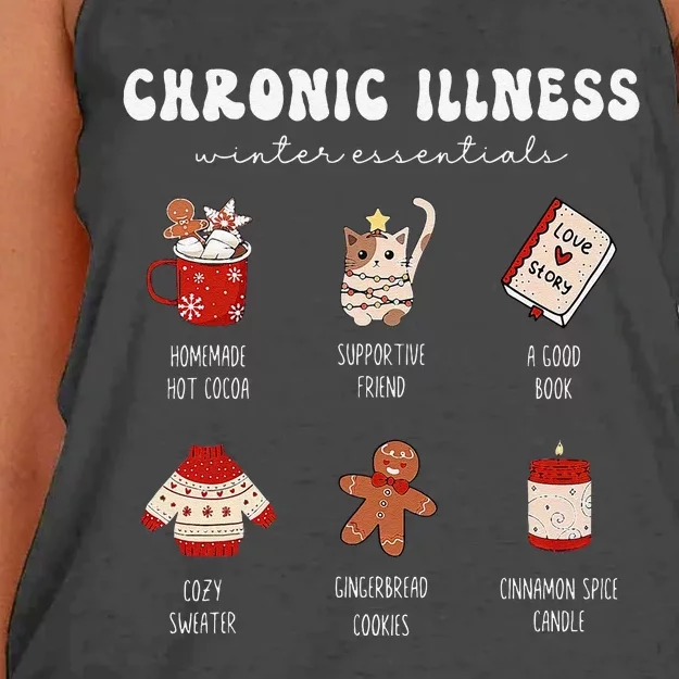 Chronic Illness Warrior Invisible Illness Christmas Support Women's Knotted Racerback Tank