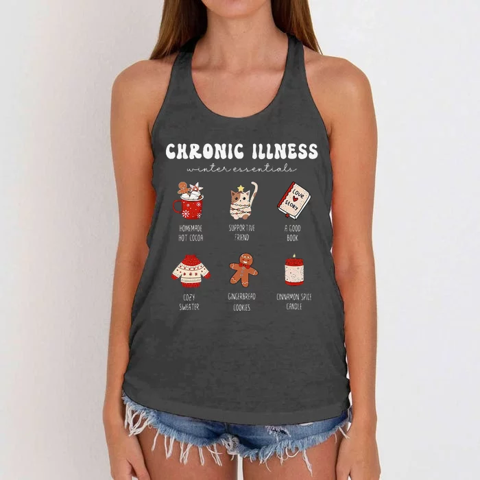 Chronic Illness Warrior Invisible Illness Christmas Support Women's Knotted Racerback Tank