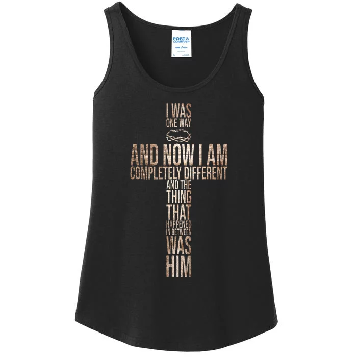 Christian I Was One Way And Now I Am Completely Different Ladies Essential Tank