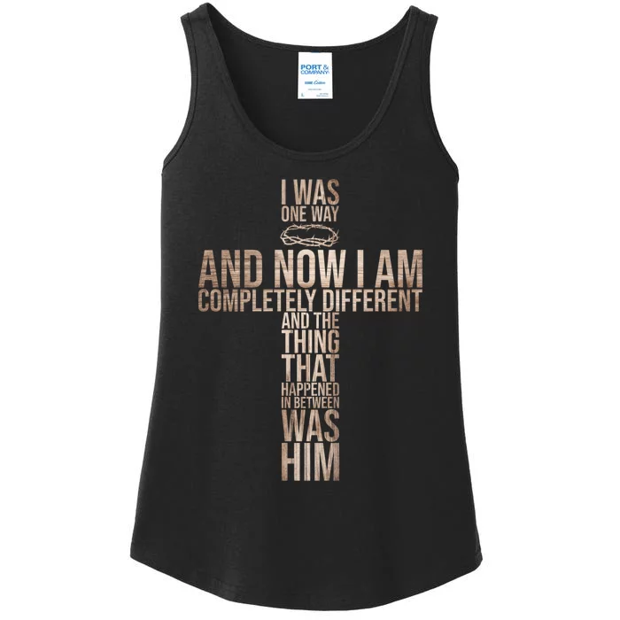 Christian I Was One Way And Now I Am Completely Different Ladies Essential Tank