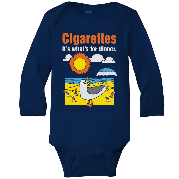 Cigarettes It’S What’S For Dinner Baby Long Sleeve Bodysuit