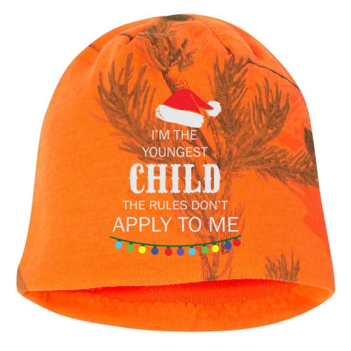 Christmas I'm Youngest Child I Make The Rules Christmas Lights Xmas Kati - Camo Knit Beanie