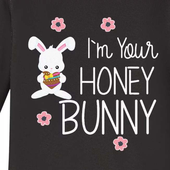 Cute I'm Your Honey Bunny Easter Love Rabbit Baby Long Sleeve Bodysuit