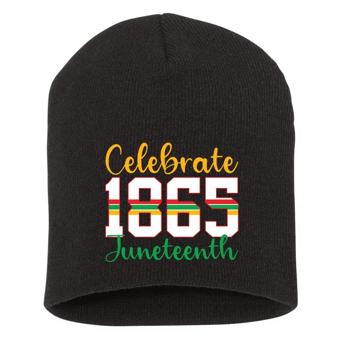 Celebrate Juneteenth 1865 Freedom Graphic Short Acrylic Beanie