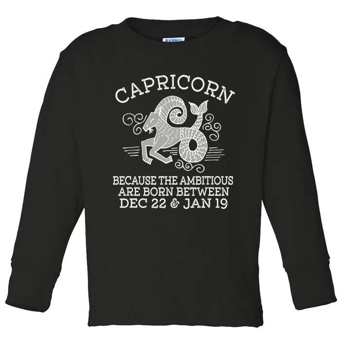 Capricorn January 19 Zodiac Astrology Star Horoscope Sign Toddler Long Sleeve Shirt