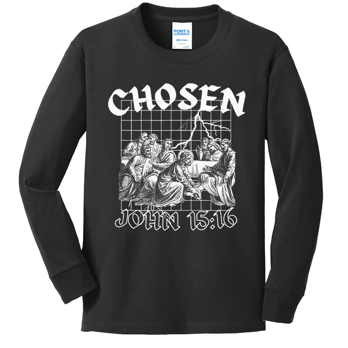 Chosen John 1516 Bible Verse Streetwear Kids Long Sleeve Shirt