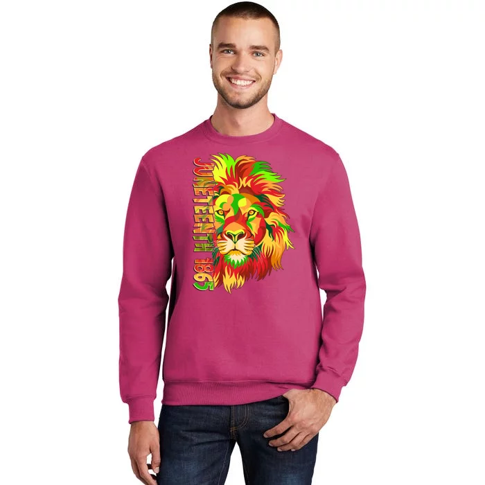 Cool Juneteenth 1865 Lion Head Face Sweatshirt