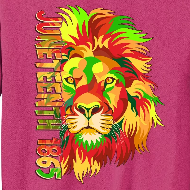 Cool Juneteenth 1865 Lion Head Face Sweatshirt