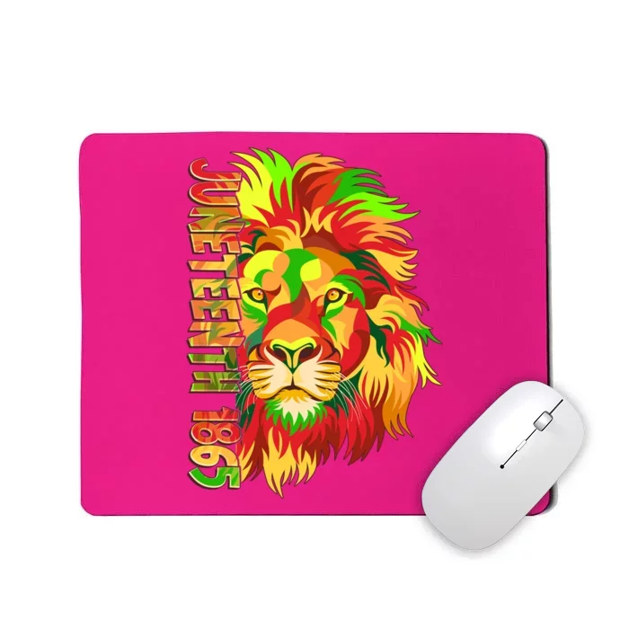 Cool Juneteenth 1865 Lion Head Face Mousepad