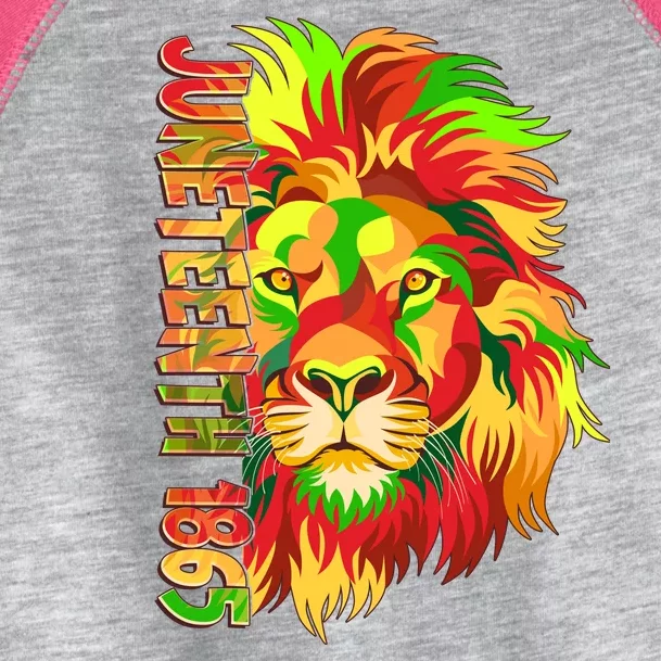 Cool Juneteenth 1865 Lion Head Face Toddler Fine Jersey T-Shirt