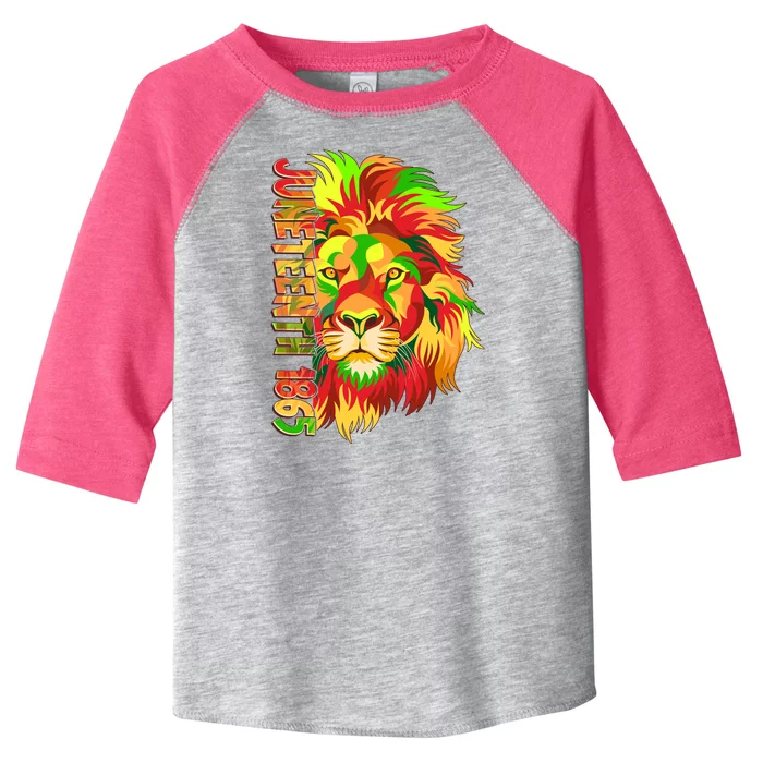 Cool Juneteenth 1865 Lion Head Face Toddler Fine Jersey T-Shirt