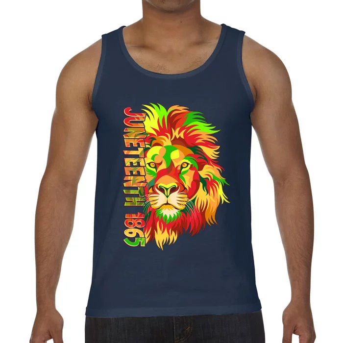 Cool Juneteenth 1865 Lion Head Face Comfort Colors® Tank Top