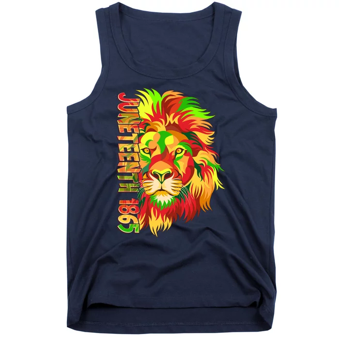 Cool Juneteenth 1865 Lion Head Face Tank Top