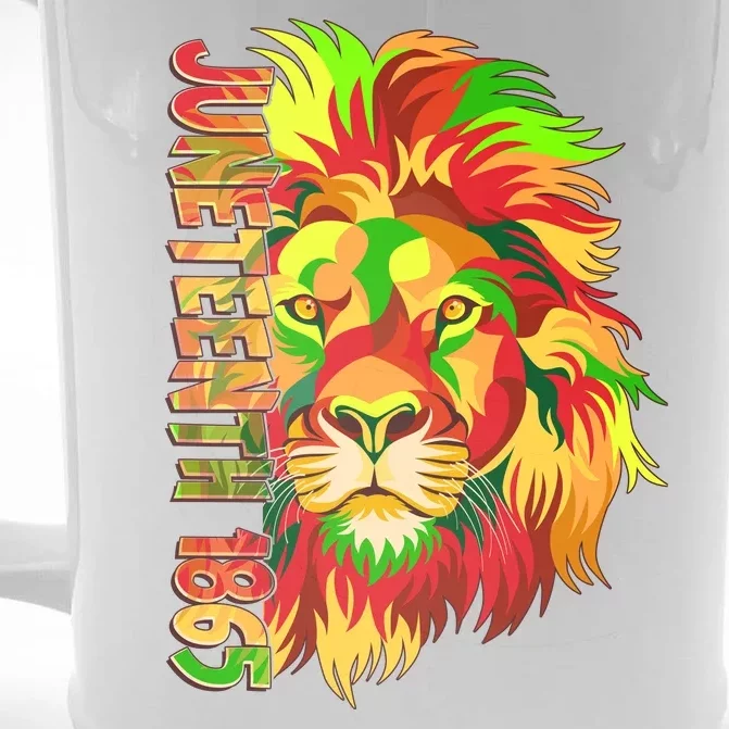 Cool Juneteenth 1865 Lion Head Face Front & Back Beer Stein