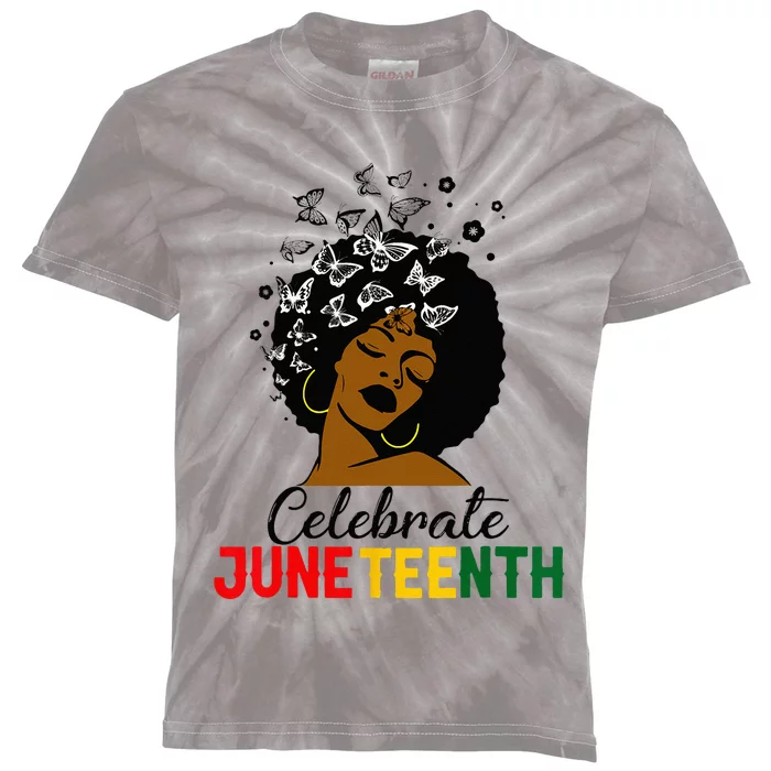 Celebrate Juneteenth 1865 Black Girl Magic Melanin Women Kids Tie-Dye T-Shirt