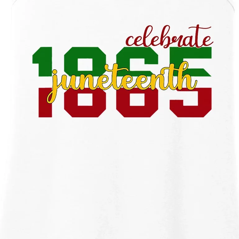 Celebrate Juneteenth 1865 Black History Month Afro Ladies Essential Tank