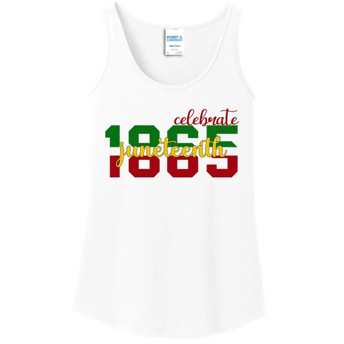 Celebrate Juneteenth 1865 Black History Month Afro Ladies Essential Tank