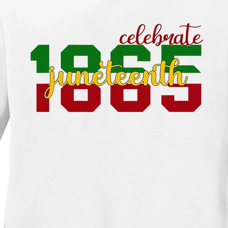 Celebrate Juneteenth 1865 Black History Month Afro Ladies Long Sleeve Shirt