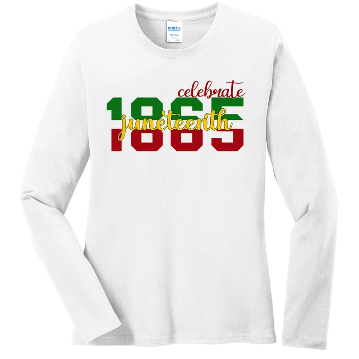 Celebrate Juneteenth 1865 Black History Month Afro Ladies Long Sleeve Shirt