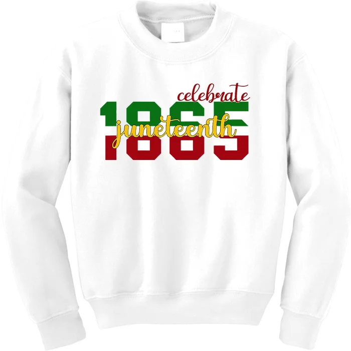 Celebrate Juneteenth 1865 Black History Month Afro Kids Sweatshirt