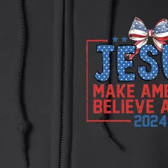 Coquette Jesus 2024 Christian 4th Of July Full Zip Hoodie