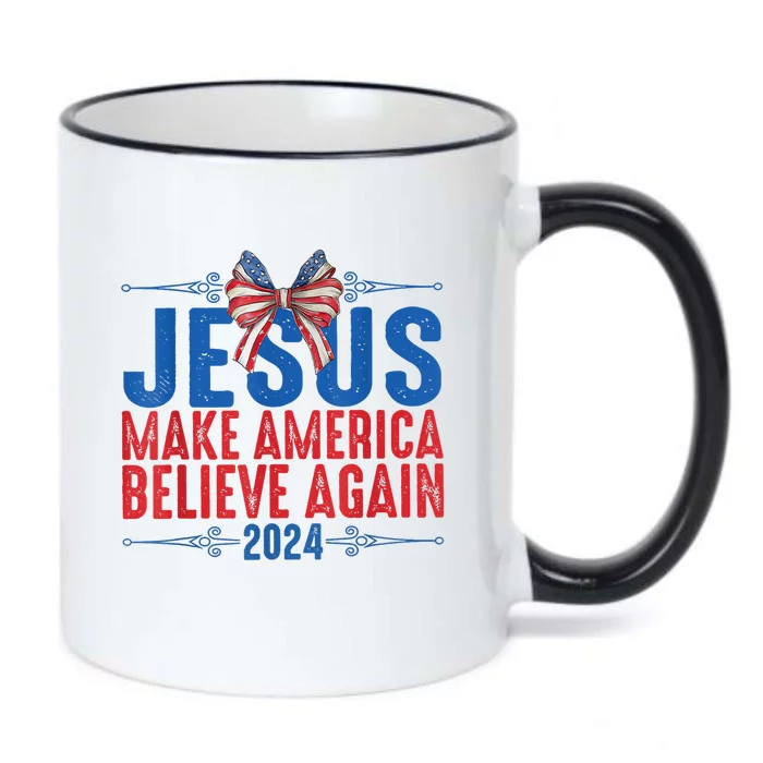 Coquette Jesus 2024 Make America Believe Again Black Color Changing Mug