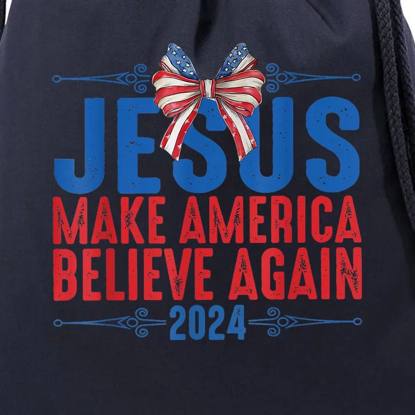 Coquette Jesus 2024 Make America Believe Again Drawstring Bag