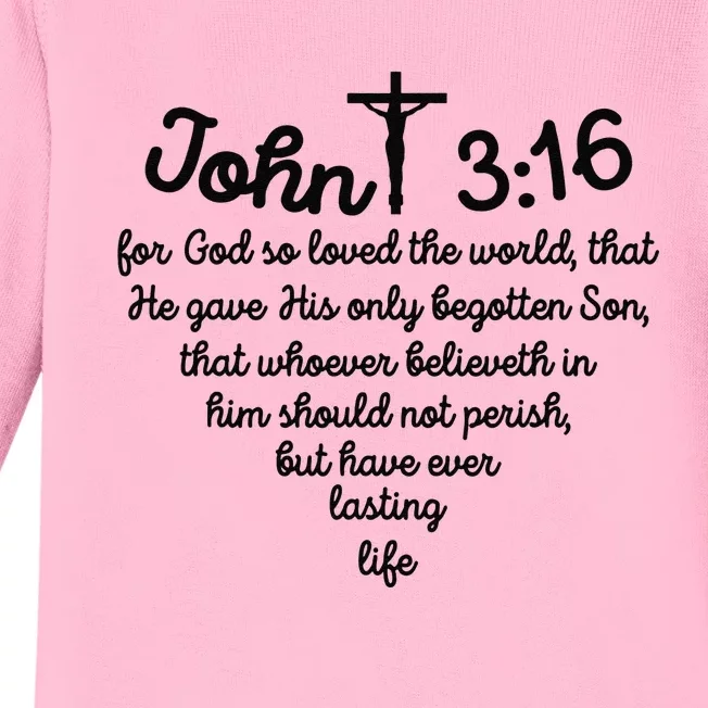 Christian John 316 For God So Loved The World Jesus Baby Long Sleeve Bodysuit