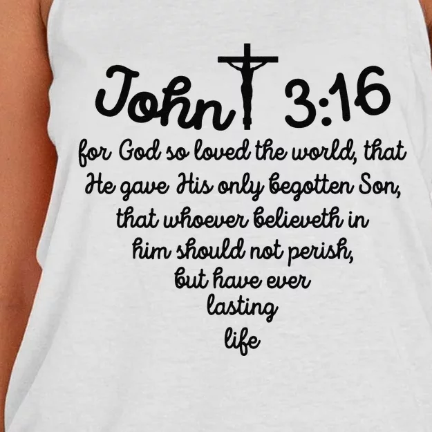 Christian John 316 For God So Loved The World Jesus Women's Knotted Racerback Tank