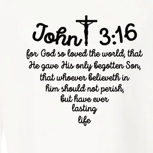 Christian John 316 For God So Loved The World Jesus Cropped Pullover Crew