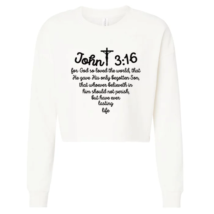 Christian John 316 For God So Loved The World Jesus Cropped Pullover Crew