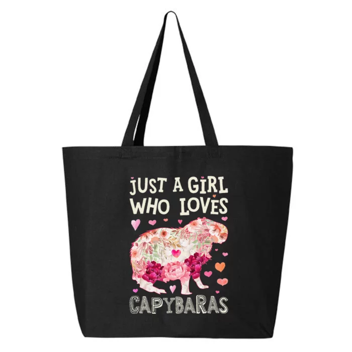 Capybara Just A  Who Loves Capybaras Flower  Floral 25L Jumbo Tote