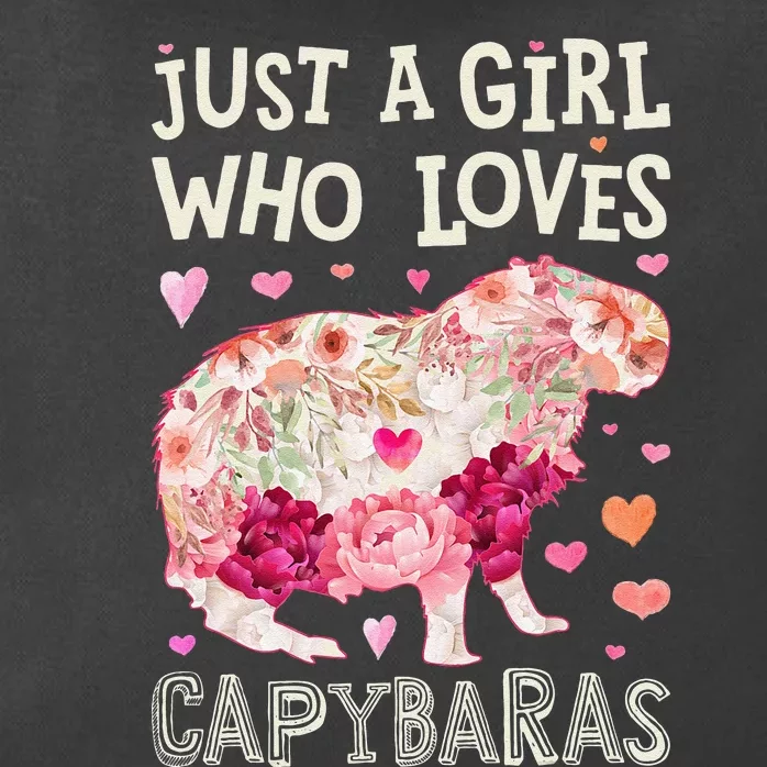 Capybara Just A  Who Loves Capybaras Flower  Floral Zip Tote Bag