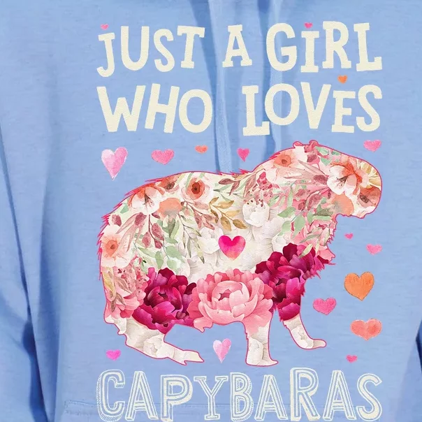 Capybara Just A  Who Loves Capybaras Flower  Floral Unisex Surf Hoodie