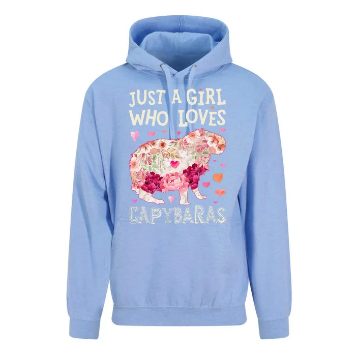 Capybara Just A  Who Loves Capybaras Flower  Floral Unisex Surf Hoodie