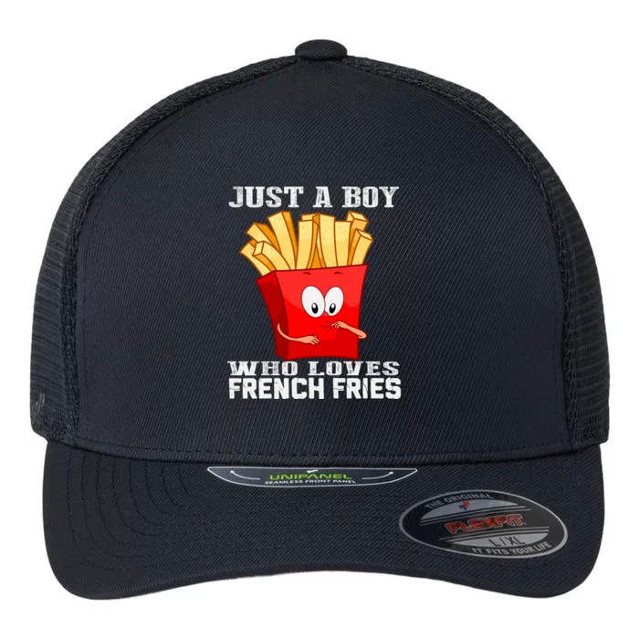 Cute Just A Boy Who Loves French Fries Flexfit Unipanel Trucker Cap