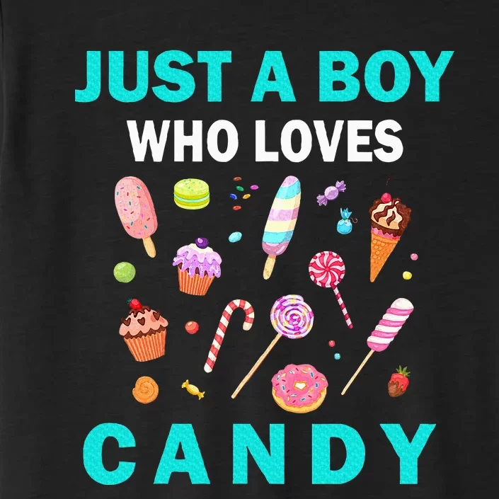 Cute Just A Boy Who Loves Candy Sweets ChromaSoft Performance T-Shirt