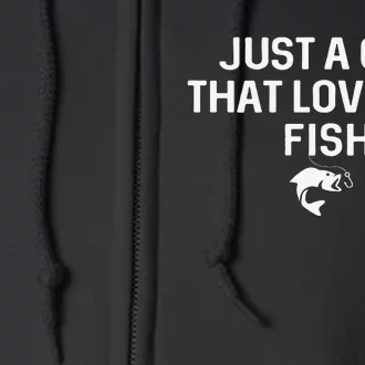 Cute Just A Guy That Loves To Fish Angler Fisherman Gifts Fishing Full Zip Hoodie