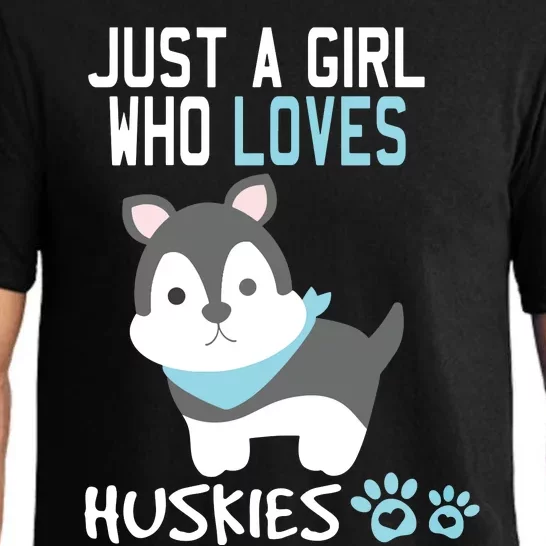 Cute Just A Girl Who Loves Huskies Dog Lover Gift Pajama Set