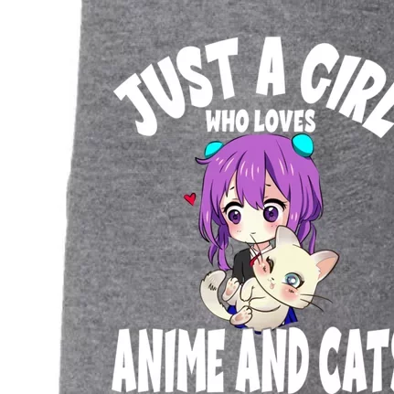 Cute Just A Who Loves Anime And Cats Lover For N Gift Doggie 3-End Fleece Hoodie