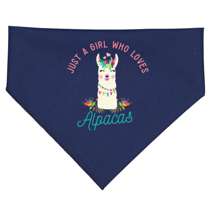 Cute Just A Who Loves Alpacas I Alpaca USA-Made Doggie Bandana