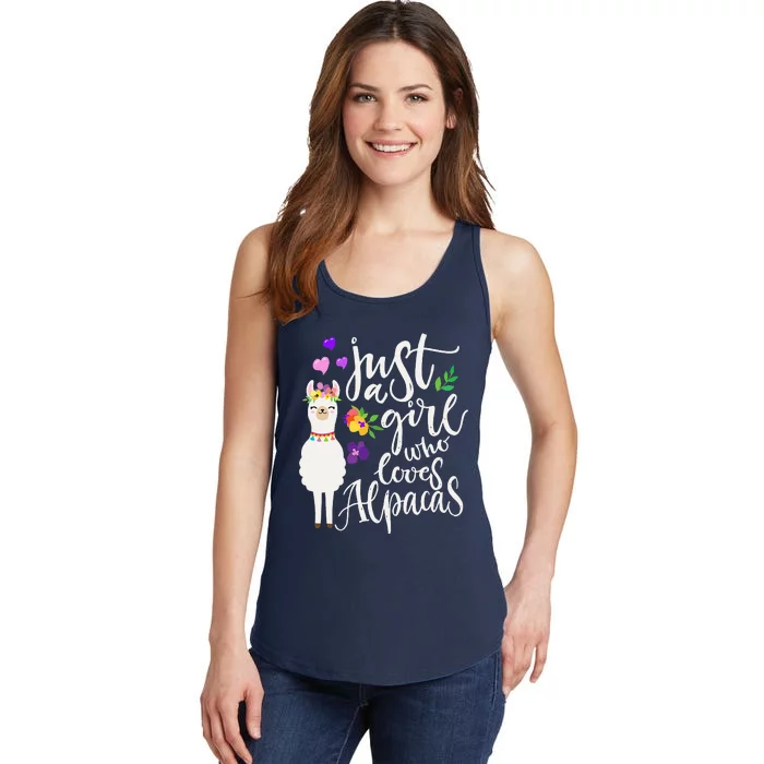 Cute Just A Who Loves Alpacas Ladies Essential Tank