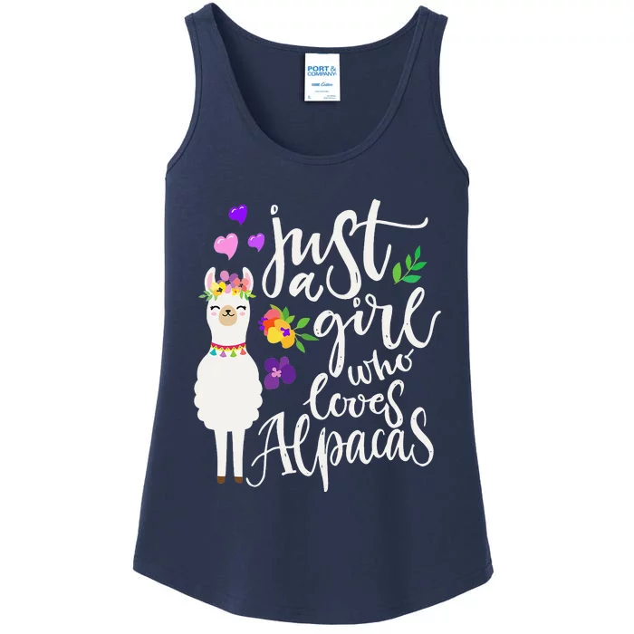 Cute Just A Who Loves Alpacas Ladies Essential Tank