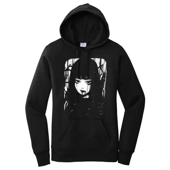 Creepy Japanese Anime Manga Horror Pastel Goth Grunge Women's Pullover Hoodie