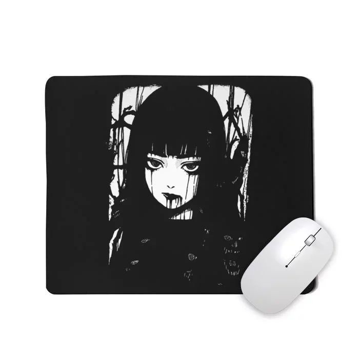 Creepy Japanese Anime Manga Horror Pastel Goth Grunge Mousepad