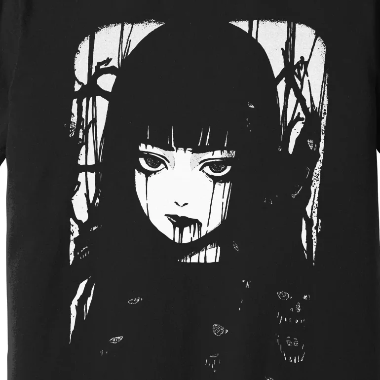 Creepy Japanese Anime Manga Horror Pastel Goth Grunge Premium T-Shirt