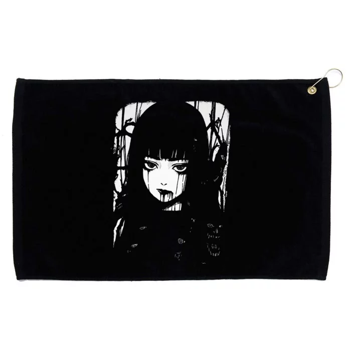 Creepy Japanese Anime Manga Horror Pastel Goth Grunge Grommeted Golf Towel